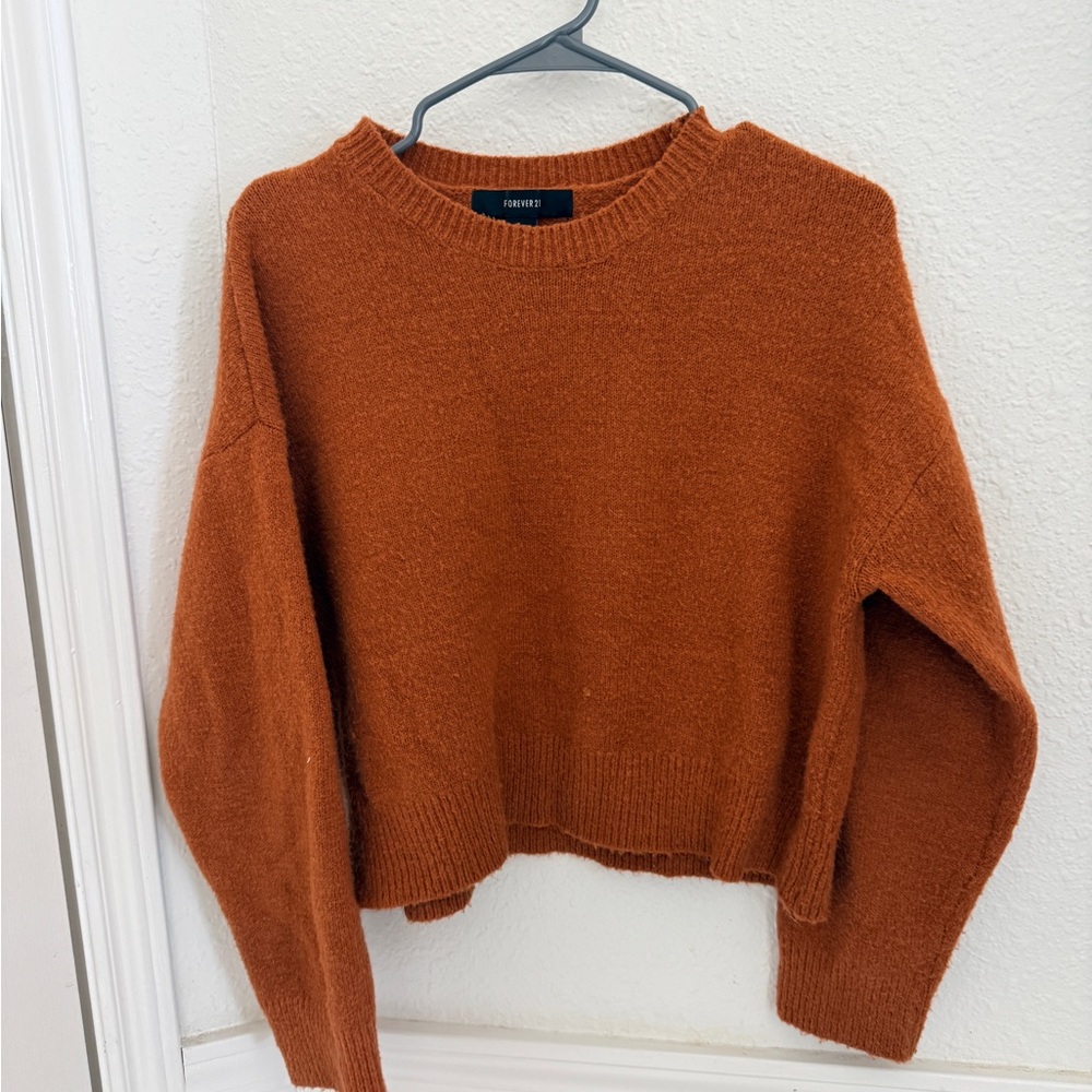 Forever 21 Warm Cinnamon Crew Neck Sweater